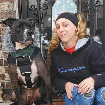 Diesel the dog and Christa