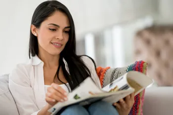 Woman reading a magazine