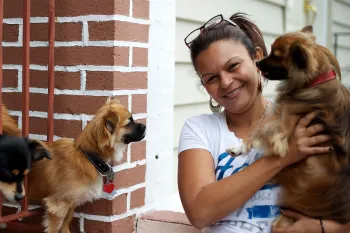 PFL woman and dogs Pets for Life woman and her dogs