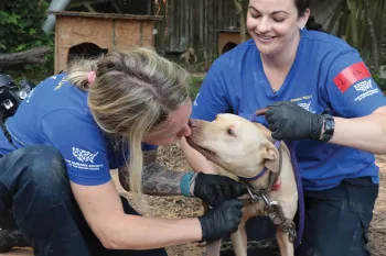 Two women rescue chained dog