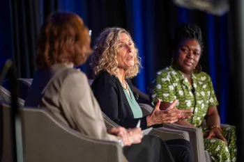 A group of women speaking