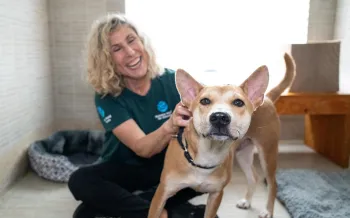 Kitty Block with dog