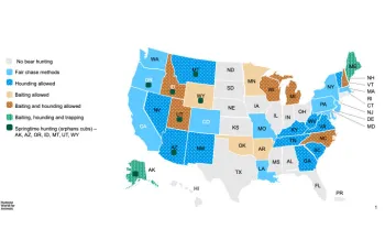 Hunting methods permitted by 35 black bear trophy hunting states