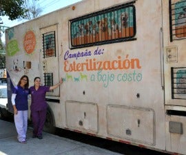 Truck at a spay/neuter clinic